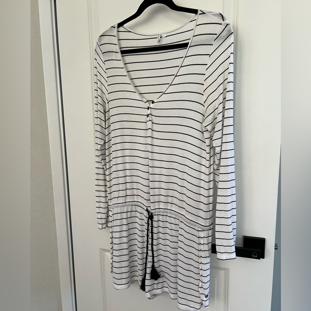 Striped Long Sleeve Romper